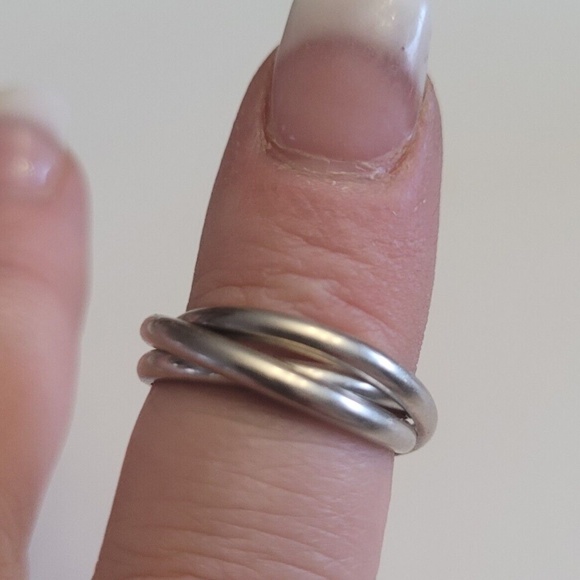 ESTATE 14KT White Gold 5.8 Grams Russian Wedding Ring Rolling Size 7 - Picture 7 of 7